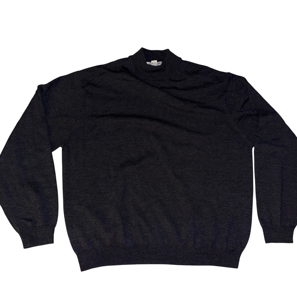 PRONTO UOMO Charcoal Gray 100% Merino Wool Mock Neck Sweater Women XL